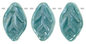 Leaves 12 x 7mm : Luster - Turquoise