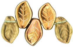 Leaves 14 x 9mm: Bronze - Peridot