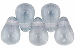 Tear Drops 6 x 4mm : Luster - Transparent Blue