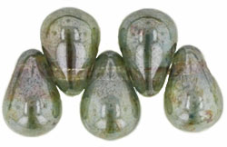 Tear Drops 6 x 4mm : Luster - Transparent Green