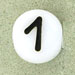 Letter Beads (White) 7mm: Number 1