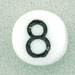 Letter Beads (White) 7mm: Number 8