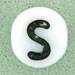 Letter Beads (White) 7mm: Letter S