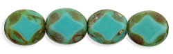 Polished Diamonds 9 x 8mm : Turquoise - Picasso