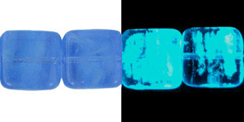 Flat Squares 9mm : Glow in the Dark - Med Sapphire