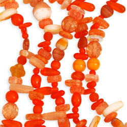 Strung Pressed Bead Mixes : Orange Mix