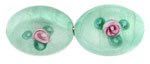 Flower Beads 14 x 10mm - Oval: Lt Green
