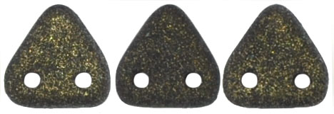CzechMates Triangle 6mm : Metallic Suede - Dk Green