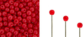 Finial Half-Drilled Round Bead 2mm Tube 2.5" : Opaque Red