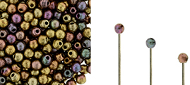Finial Half-Drilled Round Bead 2mm Tube 2.5" : Matte - Metallic Bronze Iris