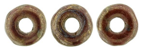 Ring Bead 4 x 1mm : Opaque Red - Bronze Picasso
