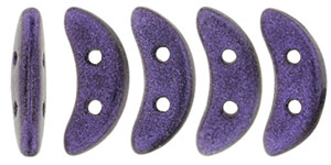CzechMates Crescent 10 x 3mm : Metallic Suede - Purple