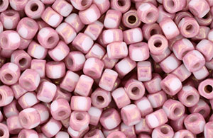 Matubo 3-Cut Seed Bead 6/0 Tube 2.5" : Luster - Opaque Pink