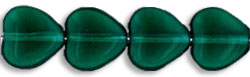 Heart Beads 10/10mm: Emerald