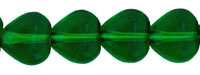 Heart Beads 6 x 6mm : Green Emerald