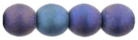 Round Beads 6mm : Matte - Iris - Blue