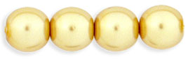 Pearl Coat - Round 6mm : Pearl - Gold