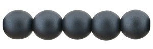 Glass Pearls 6mm : Matte - Charcoal