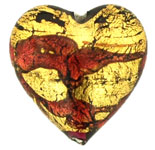 Gold Foil Hearts 18 x 18mm : Ruby