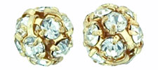 Rhinestone Balls 6mm : Gold - Crystal