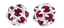 Rhinestone Balls 6mm : Silver - Siam Ruby