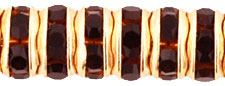 Rhinestone Rondelles 5mm : Gold - Garnet