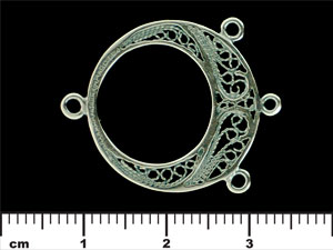 Three Loop Circle Pendant 30/24mm : Antique Silver