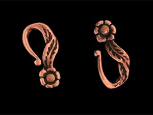 Floral Hook and Eye Clasp : Antique Copper
