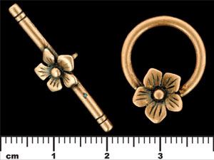 Flower Toggle Set : Antique Copper