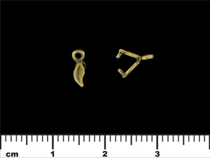 Small Leaf Pinch Bail 8/3mm : Antique Brass