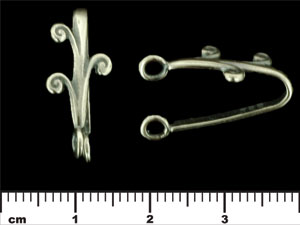 Tendril Double Loop Bail 23/10mm : Antique Silver