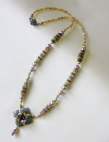 Bead Artistry Kits : Necklace with Faceted Glass Stone - Brown