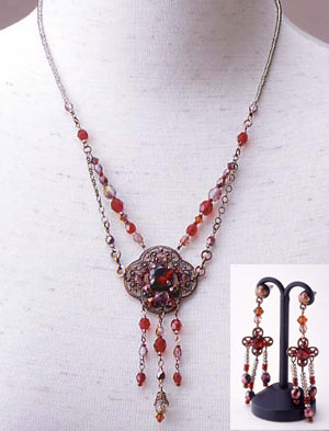 Elegant Jewelry Kits : Glass Cubic - Necklace and Earring Set
