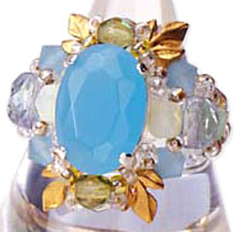Elegant Jewelry Kits : Glass Cubic and Leaf Ring