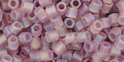 TOHO Hex 8/0 Tube 5.5" : Transparent Rainbow Frosted Lt Amethyst