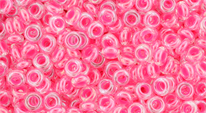 TOHO Demi Round 8/0 3mm Tube 2.5" : Luminous Neon Pink