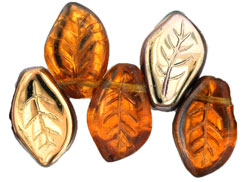 Leaves 14 x 9mm : Bronze - Med Topaz