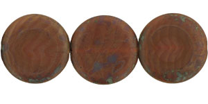 Coin Beads 20mm : Matte - Chestnut Coral - Picasso