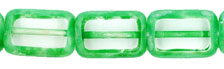 Polished Rectangles 12 x 8mm : Crystal - Green Picasso