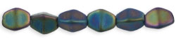 Pinch Beads 5 x 3mm : Matte - Iris - Green