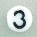 Letter Beads (White) 7mm: Number 3