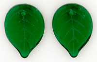 Flat Leaves 18 x 13mm : Green Emerald