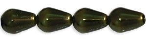 Pearl Coat - Vertical Drops 6 x 4mm: Pearl - Dk Olive