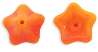 Trumpet Flower 13 x 8mm : Opaque Orange Multi