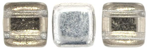 CzechMates Tile Bead 6mm : Silver - 1/2 Coat