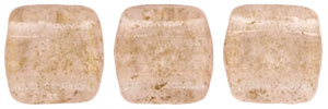 CzechMates Tile Bead 6mm : Gold Marbled - Rosaline