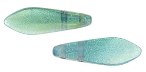 CzechMates Two Hole Daggers 16 x 5mm : Ultra Luster - Milky Aqua