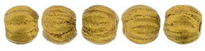 Melon Round 3mm : Matte - Metallic Antique Gold