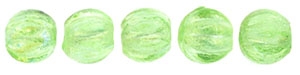 Melon Round 3mm : Luster Iris - Peridot