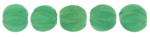 Melon Round 3mm : Sueded Gold Atlantis Green